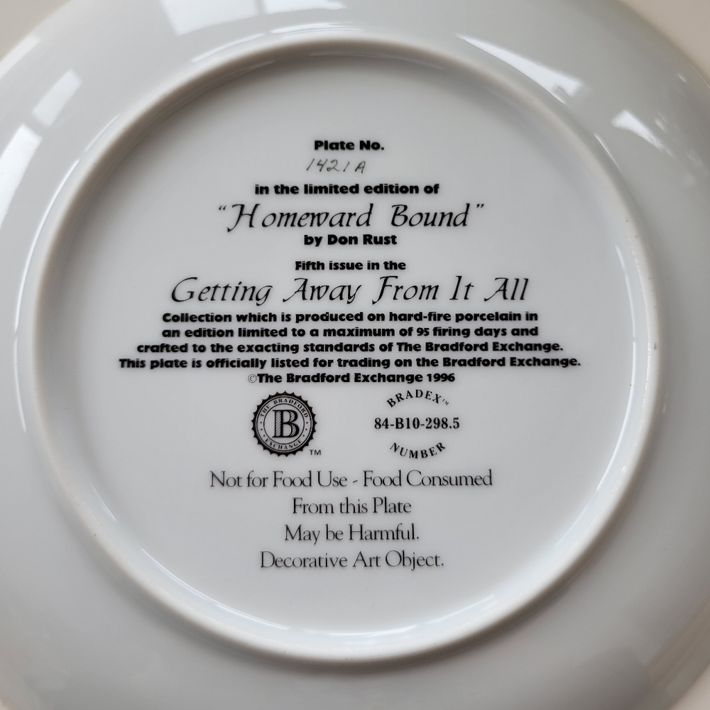The Bradford Exchange | Homeward Bound by Don Rust Plate 1996 - Picture 2 of 5